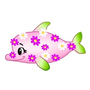 Cute Pink Floral Dolphin